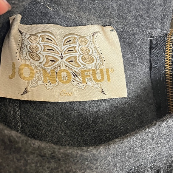 Jo No Fui Wool Blend Sleeveless Tank Dress in Gray With Side Fringe Professional - Picture 5 of 9